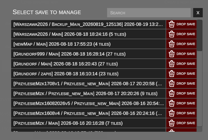 Main save list