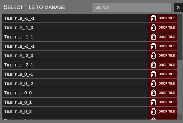 Tile list in save