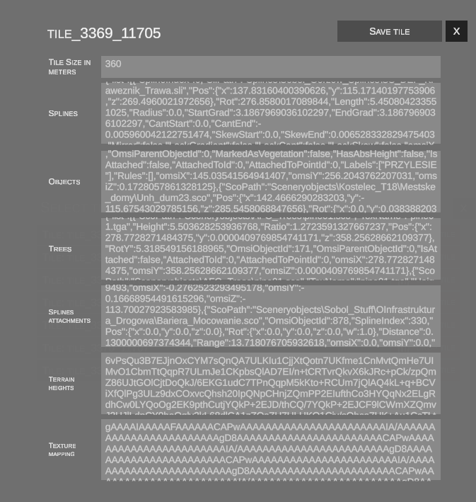 Tile editing form