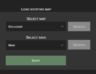 Load existing map submenu