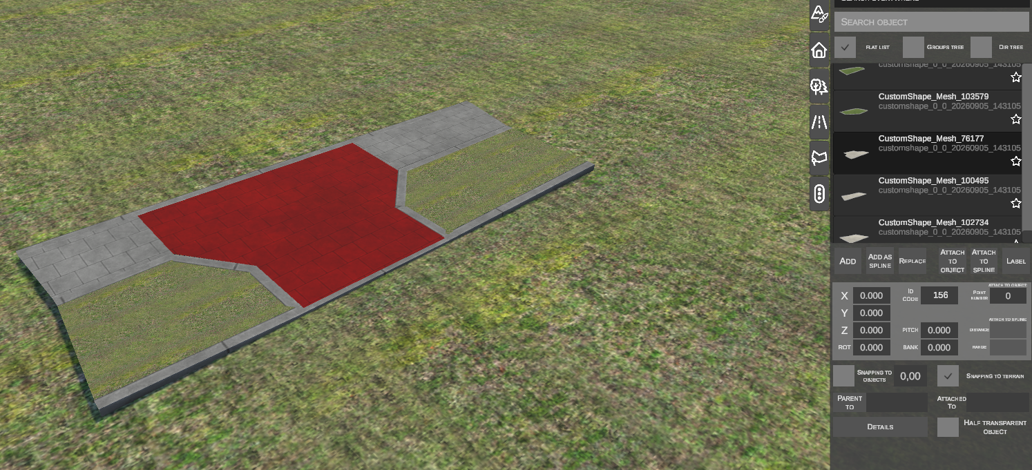 Exported object on tile
