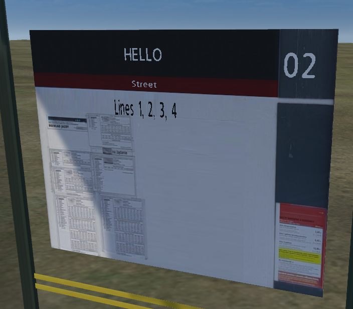 Rendered text on model