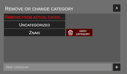 Managing favorite categories