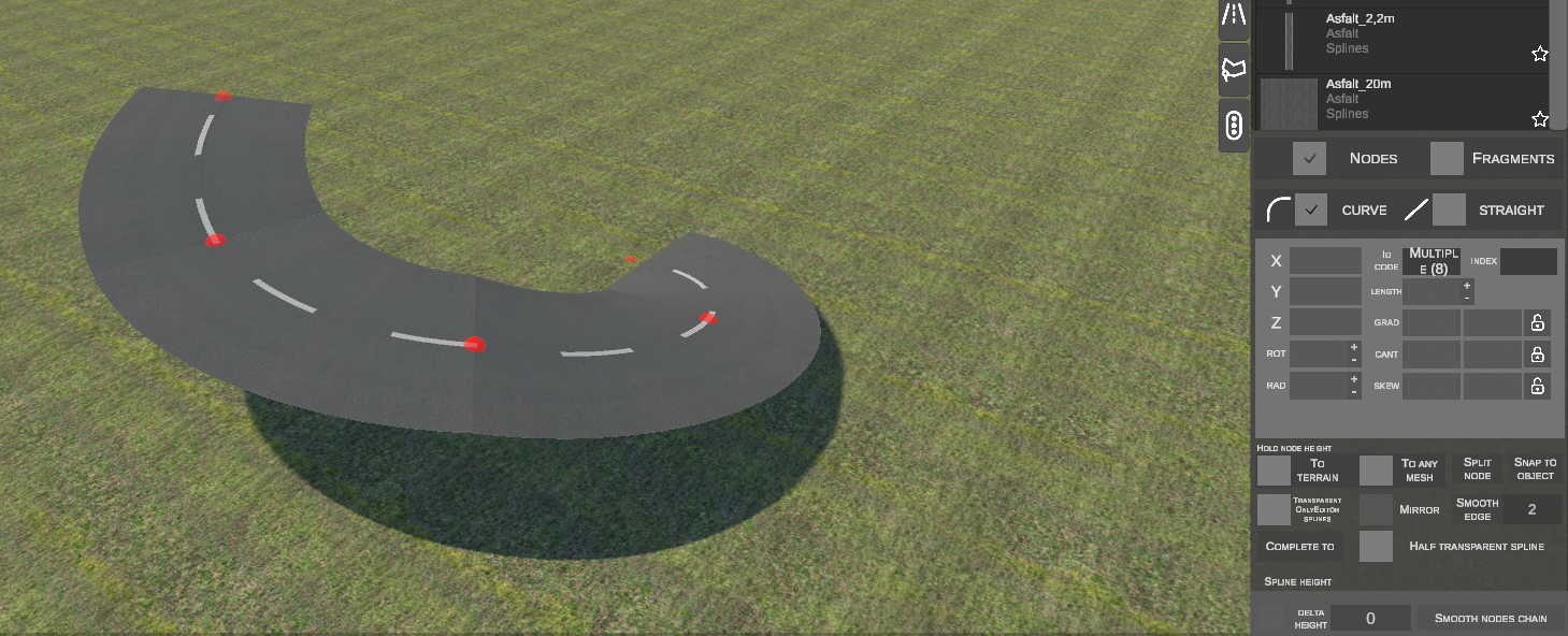 Node chain before vertical smoothing