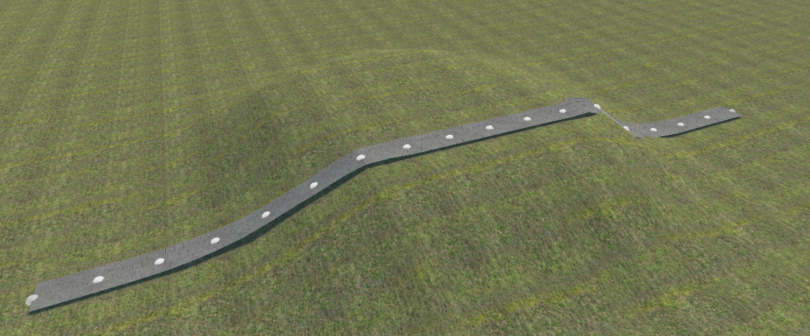 Spline conforming to terrain