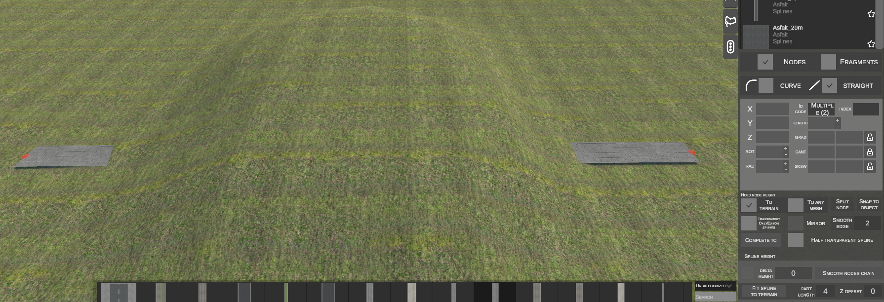 Spline before terrain fit