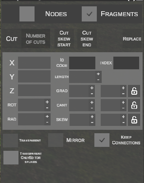 Fragments mode panel
