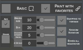 Painting with favorites options