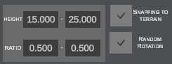 Randomization and snapping parameters