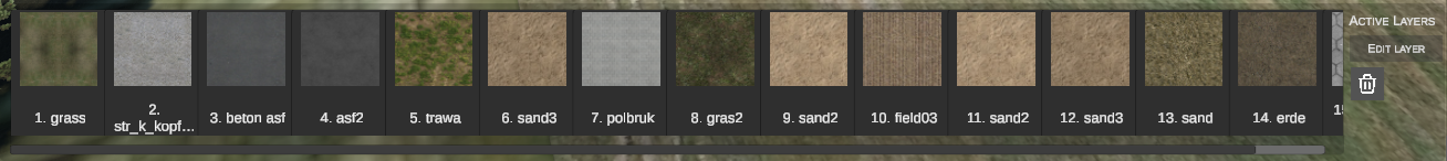 Active terrain layers bar
